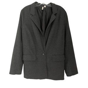 Frenchi Grey One Button Long Sleeve Notch Lapel Blazer Jacket X-Large XL